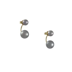 Satomi Kawakita - Grey Pearl Sisters Earrings